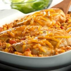 Got 5 minutes? That's all you need to put together this tasty, picante-spiked dish. Then just pop it in the oven, and in less than an hour, you'll have a cheesy, family-friendly dish.