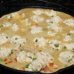No lie, this was my first attempt at making chicken and dumplings from scratch, and I’m pretty damned impressed with my first effort. The dish is called Chicken and Jalapeno Dumplings and it’s phenomenal.