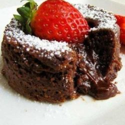 Chocolate Lava Cakes with Strawberries