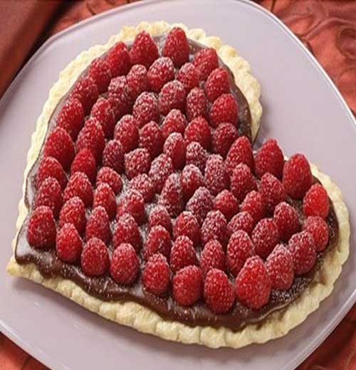 Recipe for Raspberry Chocolate Heart Tart