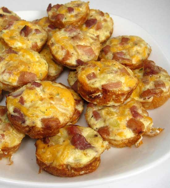 Recipe for Mini Frittatas with Ham and Cheese