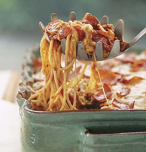 Recipe for Pizza Spaghetti Casserole