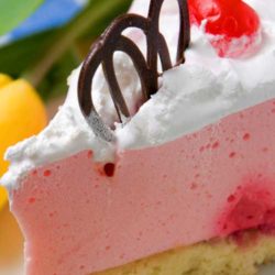 Recipe for Strawberry Cheesecake - A light and fluffy no bake cheesecake recipe, complete with a fancy chocolate garnish.