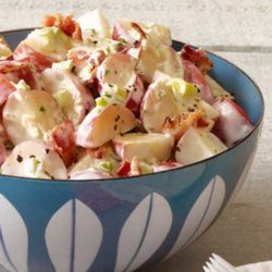Recipe for Bacon Ranch Potato Salad - It’s that time of year to stock up on your recipes BBQ season, pool parties, showers, graduations.. variety is the spice of life- can’t feed your friends and family the same thing at every little get together!