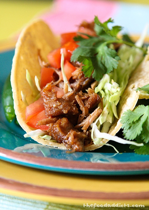 Recipe for Carnitas - These are great to eat as a taco with corn tortillas, tomatoes, shredded cabbage, cilantro, and a squeeze of lime.