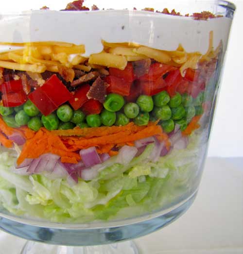 This Layered Picnic Salad usually has something for everyone with all the different components of sweet, salty, crunchy and creamy. It is important however, that all the ingredients are at their prime.