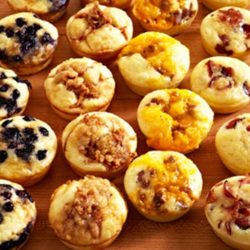 Recipe for Baked Pancake Muffins - A great make-ahead recipe for easy snacking, breakfast on the go, or packed with a side of maple syrup, these muffins are ideal for school lunches. Customize the add-ins to suit your family’s tastes.