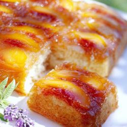 No box cake recipe here.. This Homemade Peach Upside Down Cake recipe is just like Grandma used to make!