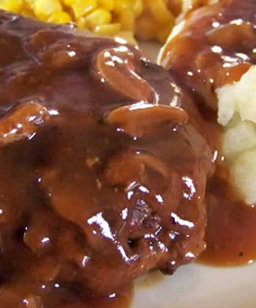 Recipe for Salisbury Steak - This recipe has been in my family for years. It’s easy to cook, but tastes like it took hours to make! I usually make enough extra sauce to pour over mashed potatoes. YUM!