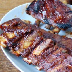 The cooking method for these ribs is really fantastic and quite simple and created delicious succulent fall-off-the bone ribs.
