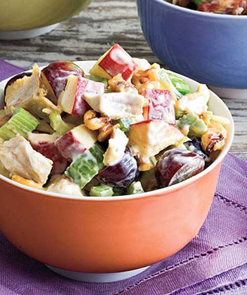 Recipe for Waldorf Chicken Salad - Add chicken and grapes to the classic Waldorf salad to make it a hearty main dish.