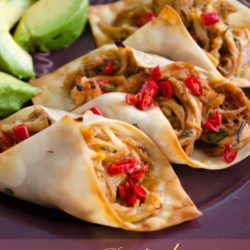 When I saw that you can use wonton skins to make little tacos, I immediately experimented with the idea. These little tacos are bite sized yummy goodness. I’ll tell you. They make a great appetizer… and also a great, light lunch!