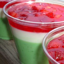 Beautiful summer dessert, bright with fresh fruit and flavor. Appealing to the taste buds as well as the eye. A favorite at every summer picnic!