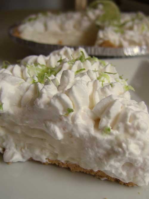 Recipe for Key Lime Pie-O-My - Time to make another pie though this is a cheating kind of pie as it has no pastry crust, and it's no bake. This is actually my own invention; a key lime pie utilizing my all time favorite recipe.