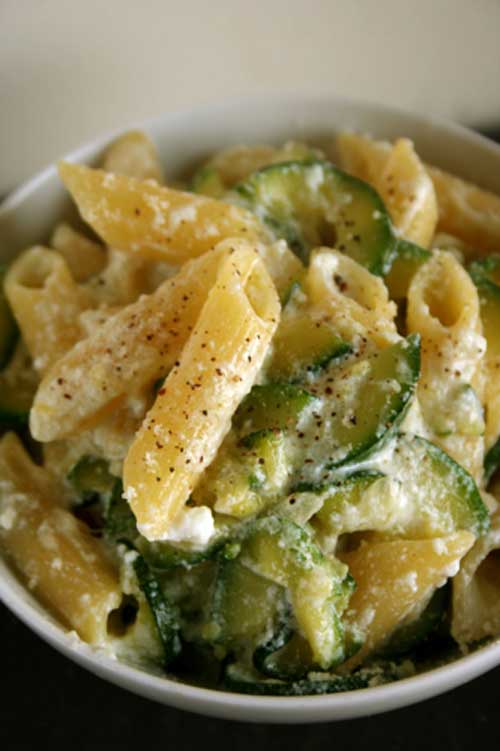 Ricotta is one of those rich-in-protein cheeses that’s actually good for you, so eat up with this Penne with Zucchini and Ricotta recipe. Have seconds and remember when you’re feeling uninspired, to just get back to what you love.