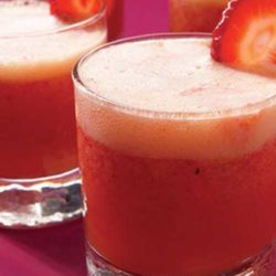 Recipe for Strawberry Coolers - This good-for-you refresher turns a lazy afternoon into a party, with appeal for thirsty kids of all ages.