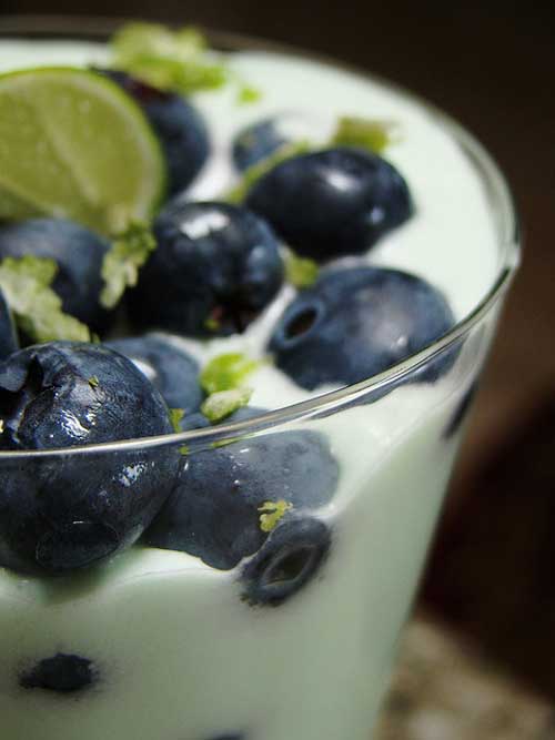 Recipe for Blueberry Lime Cheesecake Parfait - This parfait makes a quick and delicious dessert. I think it is perfect as a mid-day snack too!