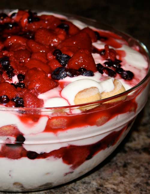 People really loved this Vanilla Yogurt and Triple Berry Trifle, plus the presentation was beautiful even though I didn't have a trifle dish.
