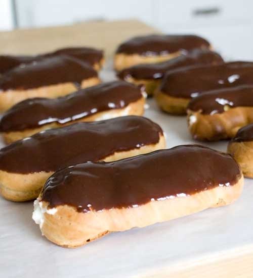 Recipe for Chocolate Eclairs - Eclairs seem like such a special treat to me. When I was younger, I thought of them as exotic, and would treat them like a treasured pearl when I happened upon one.
