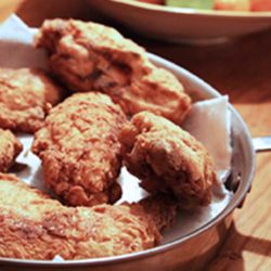 I’ve made fried chicken using lots of recipes. In recent years, the recipe that gets the most rave reviews is this one here. The secret is in the brine.