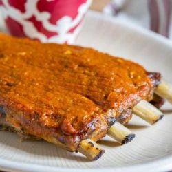 Recipe for Slow Cooker Pork Spare Ribs with Spicy Peach-Mango BBQ Sauce - These slow cooker pork spare ribs are comfort food at its finest.