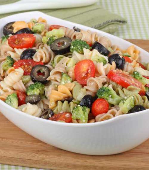 Recipe for Rainbow Rotini Broccoli Salad - Here is a colorful, tasty pasta salad that is easy to make. It is the perfect side at any BBQ or picnic.