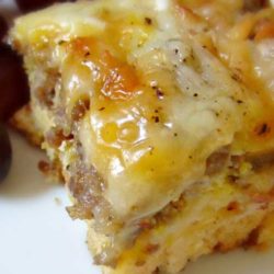 Good for breakfast and beyond, this Sausage Egg and Biscuits Casserole is a winner. Eggs, breakfast sausage, cheese and buttermilk biscuits. It’s everything good about breakfast, all together in one dish!