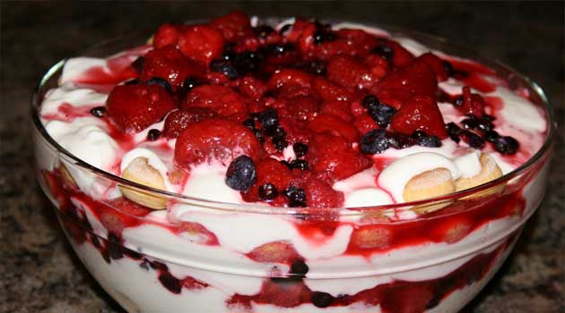 Vanilla Yogurt and Triple Berry Trifle Recipe - Flavorite