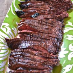 A super simple Grilled Balsamic Flank Steak recipe, that packs a HUGE flavor punch.