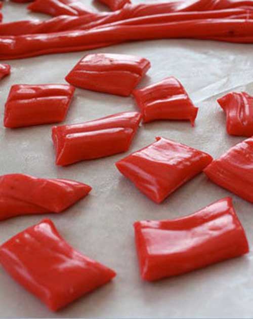 Recipe for Homemade Laffy Taffy - Sticky, chewy, salty, and sweet; all can be used to describe taffy. Little pieces of chewy delight individually wrapped in wax paper.