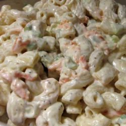 Absolutely the BEST macaroni salad! The mayo mixture in this Sweet Amish Macaroni Salad Recipe is what makes it so delightful — that bit of sweetness!