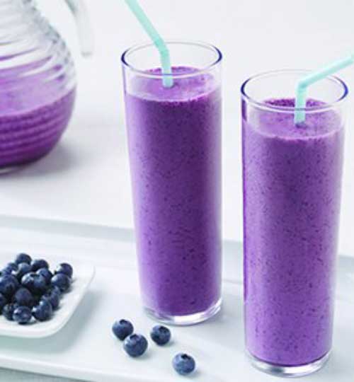 Recipe for Blueberry Pomegranate Smoothie - Bursting with flavor and a terrific choice for breakfast or a snack; this Blueberry-Pomegranate Smoothie is also a great way to get the antioxidants your body needs each day.