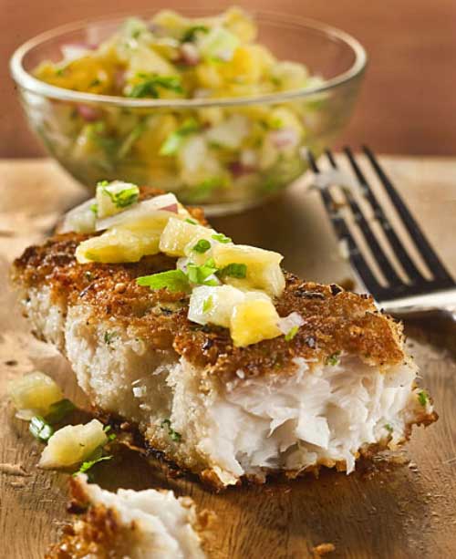Recipe for Macadamia Coconut Crusted Fish - “Crispy-crunchy gets our vote every time,” wrote JeanMarie Brownson in her column Dinner at Home. Her memorable pan-fried fish dish won our vote, and stomachs, handily.