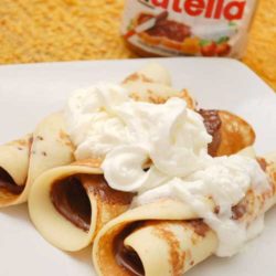 Recipe for Supreme Nutella Crepes - Crepes can be either savory or sweet. The following recipe uses Nutella (a chocolate hazelnut spread) as the filling, although any other sweet filling will also work with this recipe.