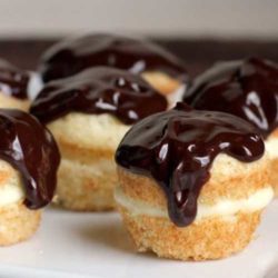 Recipe for Bite-sized Boston Cream Pies - It’s Party Time! These cupcakes make a great addition to any party table! Bring them and watch how happy you can make your friends or coworkers!