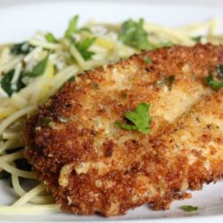 Recipe for Parmesan Crusted Chicken Picatta - Quick and easy to put together, the entire dish has a freshness that I really enjoyed. Couple that with the crunch chicken and I was in chicken picatta heaven.