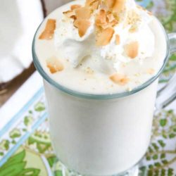Coconut cream pie is my absolute favorite pie of all time. And now, it is my favorite milkshake flavor of all time.