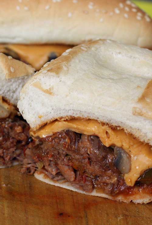 Recipe for Slow Cooker Steak Sandwiches - Give your Philly a little Mexican kick in the flavor department. You may just not be able to eat just one!