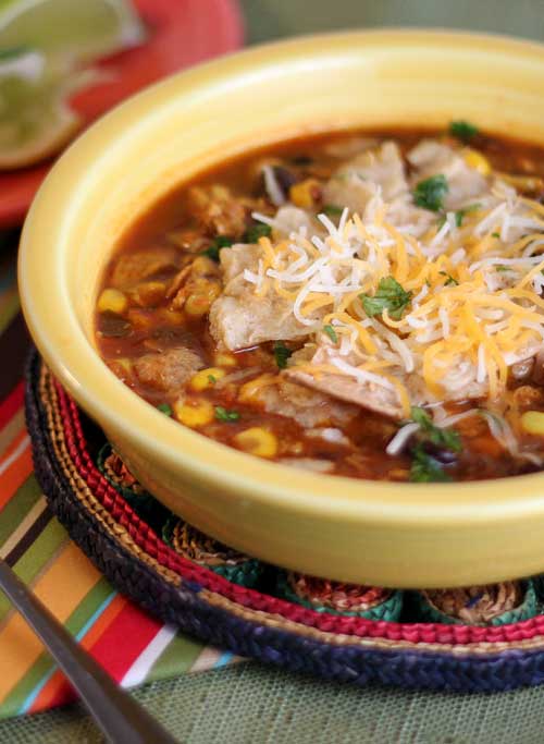 Recipe for Healthy Chicken Tortilla Soup - This chicken tortilla soup recipe matches the goodness of the tortilla soups found in Mexican restaurants. Very flavorful but not too spicy.