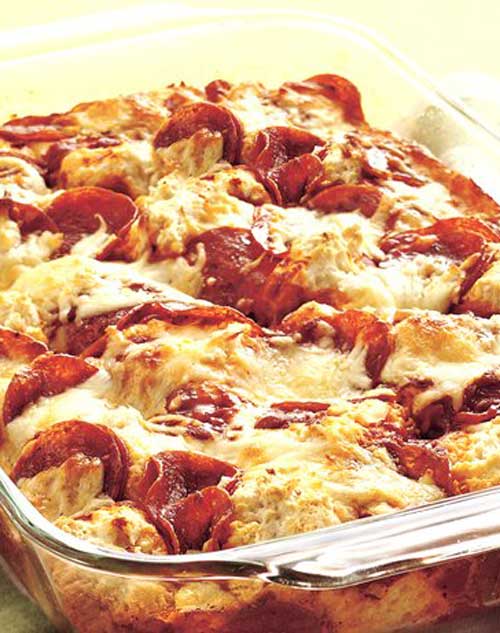 You’ll make quick work out of dinner with this 4-Ingredient Pizza Bake that’s in the oven in less than 15 minutes.