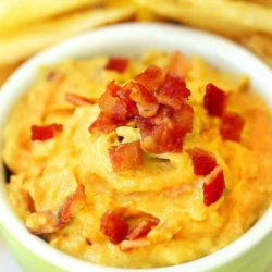 Recipe for Sriracha Bacon Avocado Dip - Your game-day guests will love dipping vegetables, chips, fries or wings in it or as a delicious spicy spread on sandwiches.