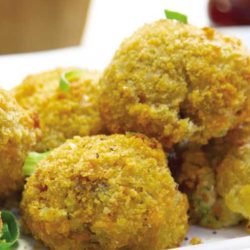 Recipe for Loaded Mashed Potato Poppers - Don't let those leftover mashed potatoes go to waste. Use them to make these fabulous poppers. A spicy way to make them go "Mmmm!"
