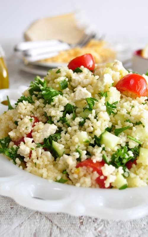 Mediterranean Couscous Salad with Feta Cheese