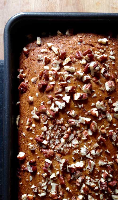 Recipe for Pumpkin Pecan Bread - Pecans add a nutty twist to this rich pumpkin bread – a delicious treat perfect for any fall day.