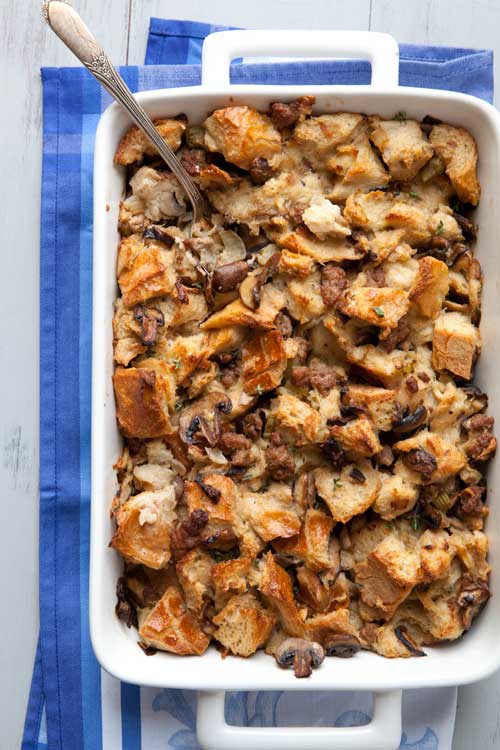 Recipe for Herbed Mushroom and Sausage Stuffing - My mother-in-law was famous for this recipe, her wonderful Mushroom and Sausage Stuffing, which we always looked forward to at holiday time.