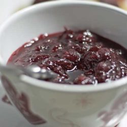 You can't get this out of a can and it is so easy to make. Treat your guests this holiday season with a cranberry sauce made with bourbon and maple syrup.