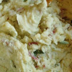 Recipe for Herb Mashed Potatoes with a Super Simple Gravy - While gravy tastes good on pretty much anything you eat at Thanksgiving, I’ve served it here with its classic pal, mashed potatoes.