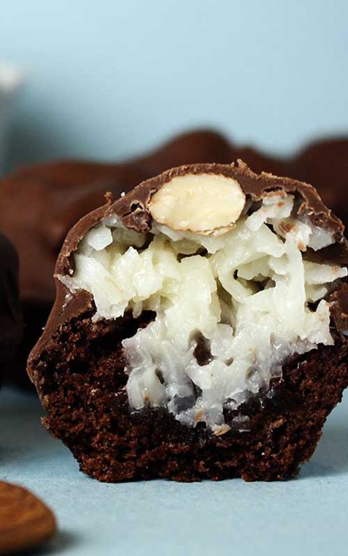 Recipe for Almond Joy Brownie Bites - If Almond Joy candy bars are a favorite, this is just as good...maybe even better! These are the perfect snack to take that craving away.
