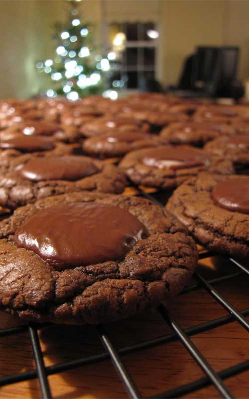 Recipe for Chocolate Mint Candy Cookies - Cool mint and rich chocolate make a delicious cookie combo - perfect for a dessert.