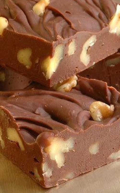 Recipe for Easy 5- Minute Chocolate Fudge - Sometimes the simplest recipes yield the richest results. This classic combination of chocolate morsels and sweetened condensed milk is even better when embellished with vanilla and chopped nuts.